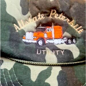 Trucker hat 🧢 cap Peterbuilt true vintage SnapBack camo Nit worn